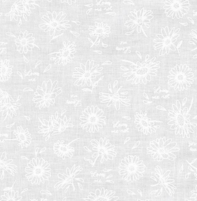 Mini Madness - White Flowers - PER 1/4 YARD