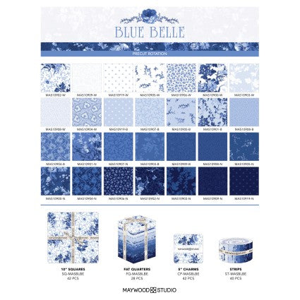 Blue Belle 2.5" strips (40 pcs)