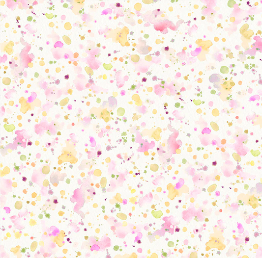 Sally's Speckle Paint Splatter Pink/Yellow 108" Wide Back