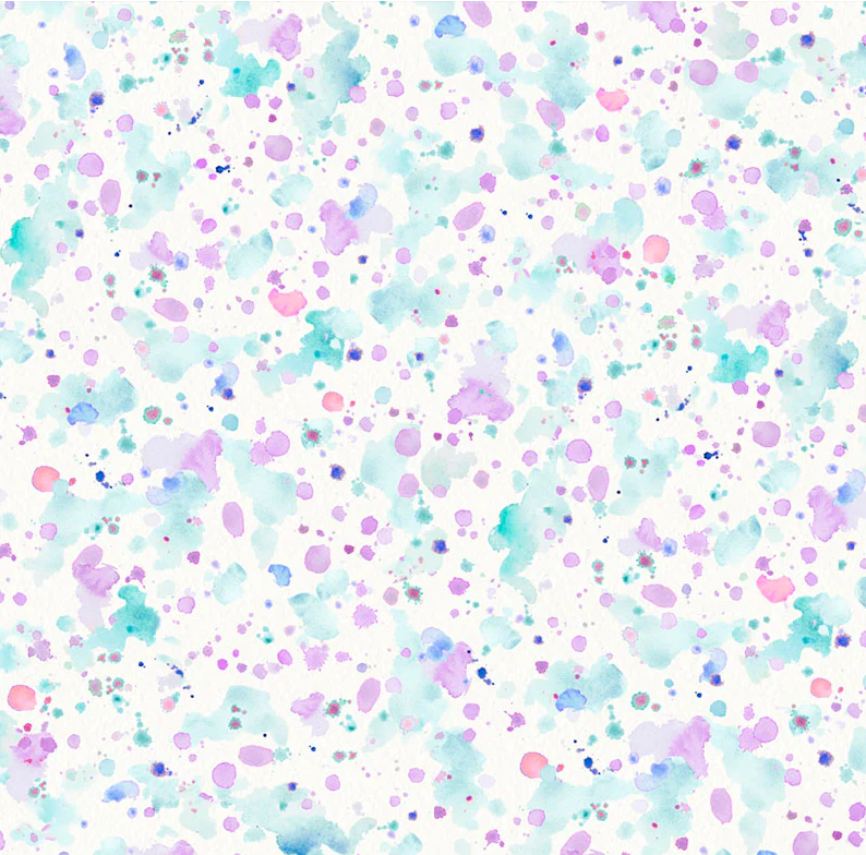 Sally's Speckle Paint Splatter Turquoise/Purple 108" Wide Back
