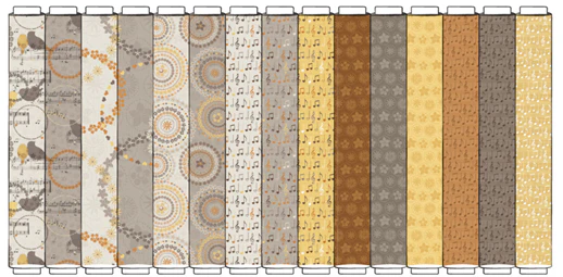 Song Bird - Musical Notes, Yellow - PER 1/4 YARD