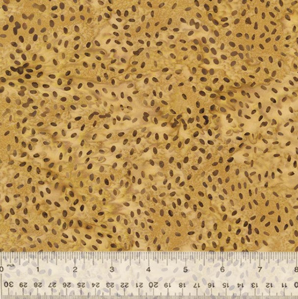 Splendor, Seeds, Peanut Batik Cotton - PER 1/4 YARD