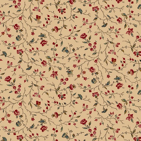Sturbridge Floral Petites - Red, Floral - PER 1/4 YARD