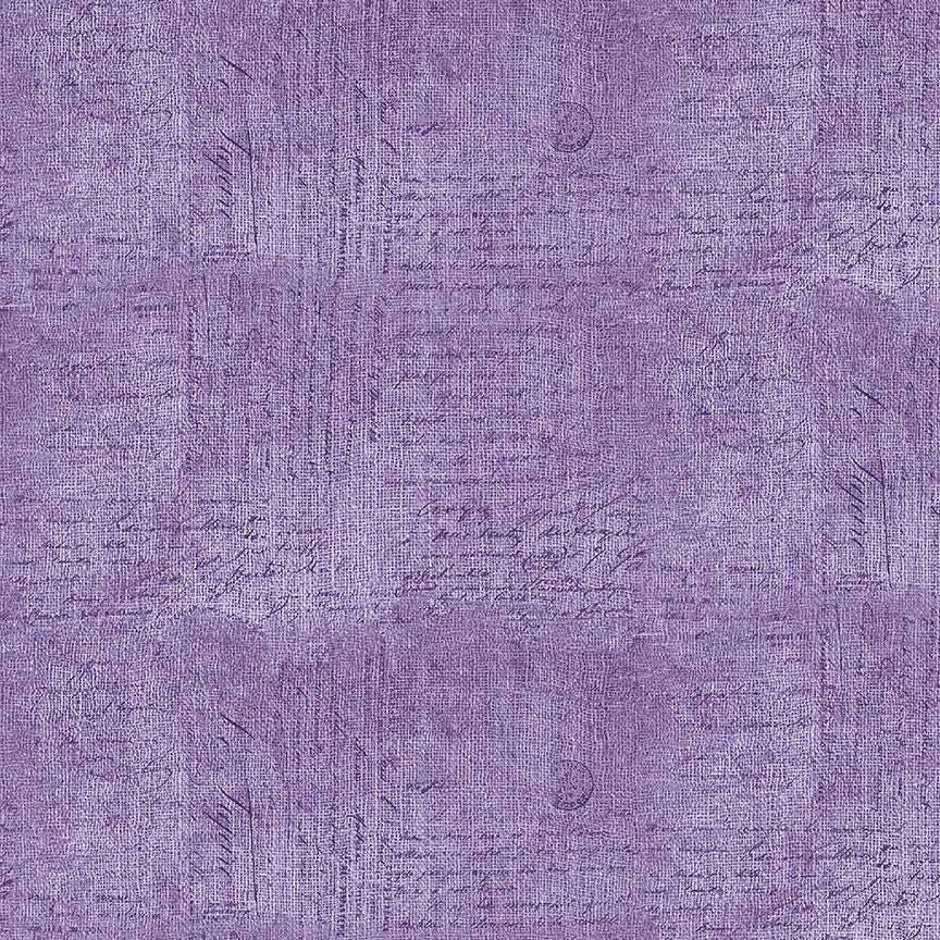 Love Letter - Handwriting Text on Woven Texture, Purple - PER 1/4 YARD