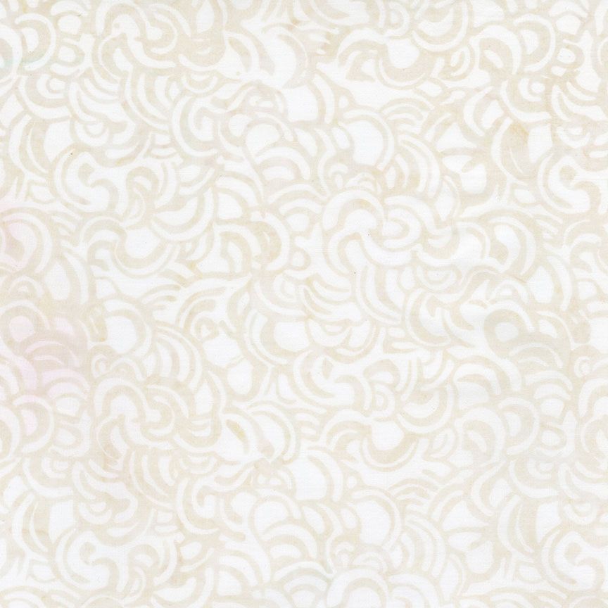Tonga Linen - Curly Petals, Ivory - PER 1/4 YARD