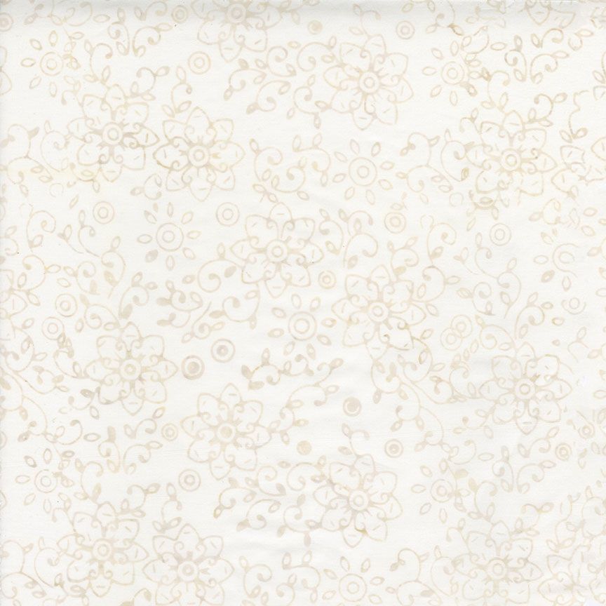 Tonga Linen - Swirl Vine & Floral, Cloud - PER 1/4 YARD