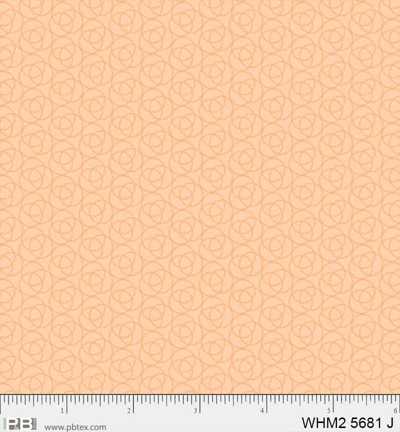 Whimsy II Basics, Overlapping Rings, Peach - PER 1/4 YARD