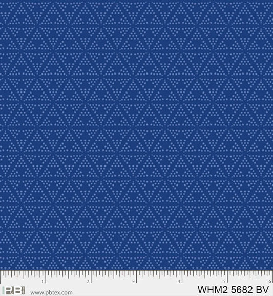Whimsy II Basics, Blue Violet Dotty Triangles - PER 1/4 YARD