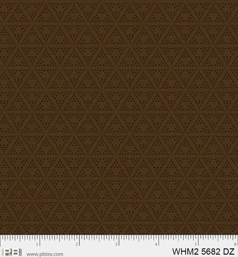 Whimsy II Basics, Dotty Triangles, Dark Brown - PER 1/4 YARD