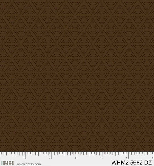 Whimsy II Basics, Dotty Triangles, Dark Brown - PER 1/4 YARD