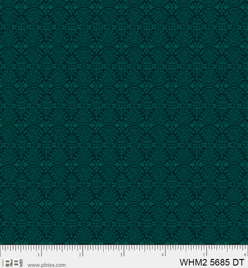 Whimsy II Basics, Dark Teal Set Geo - PER 1/4 YARD