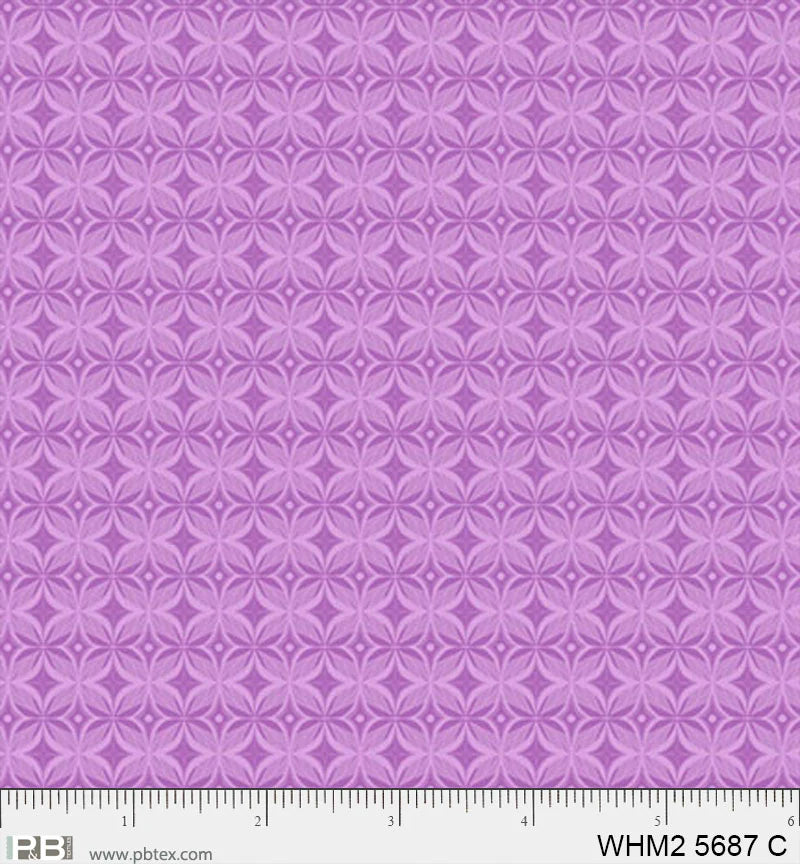 Whimsy II Basics, Purple Kaleidoscope Geo - PER 1/4 YARD