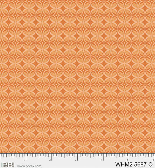 Whimsy II Basics, Kaleidoscope Geo Orange - PER 1/4 YARD