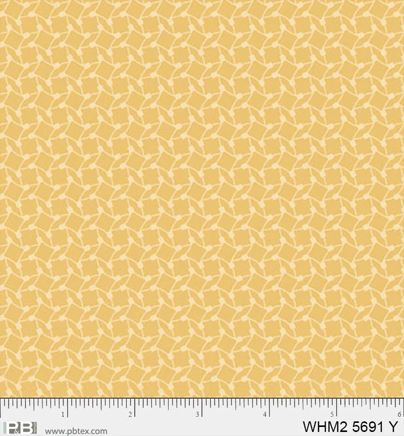 Whimsy II Basics, Diamond Geo, Yellow - PER 1/4 YARD