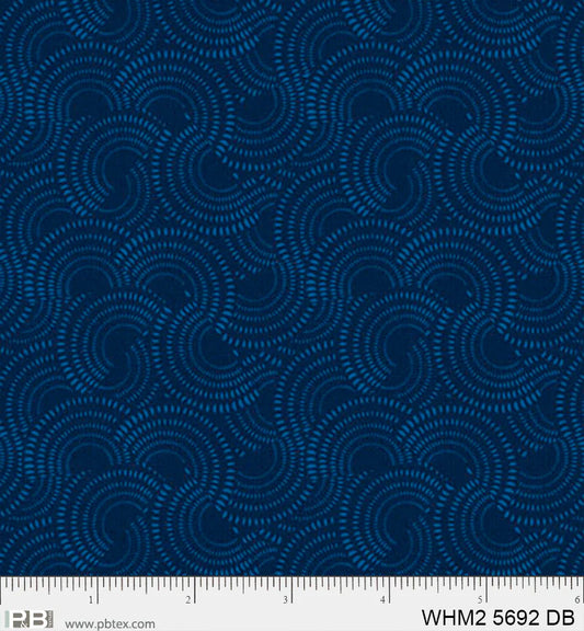 Whimsy II Basics, Dark Blue Allover Suns - PER 1/4 YARD