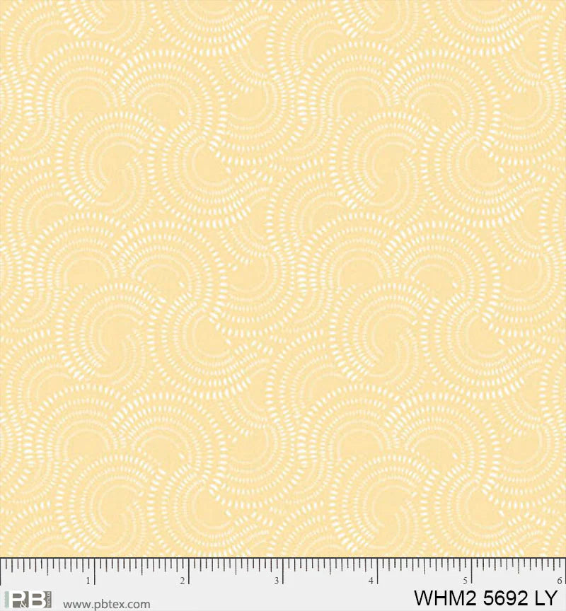 Whimsy II Basics, Allover Suns, Light Yellow - PER 1/4 YARD