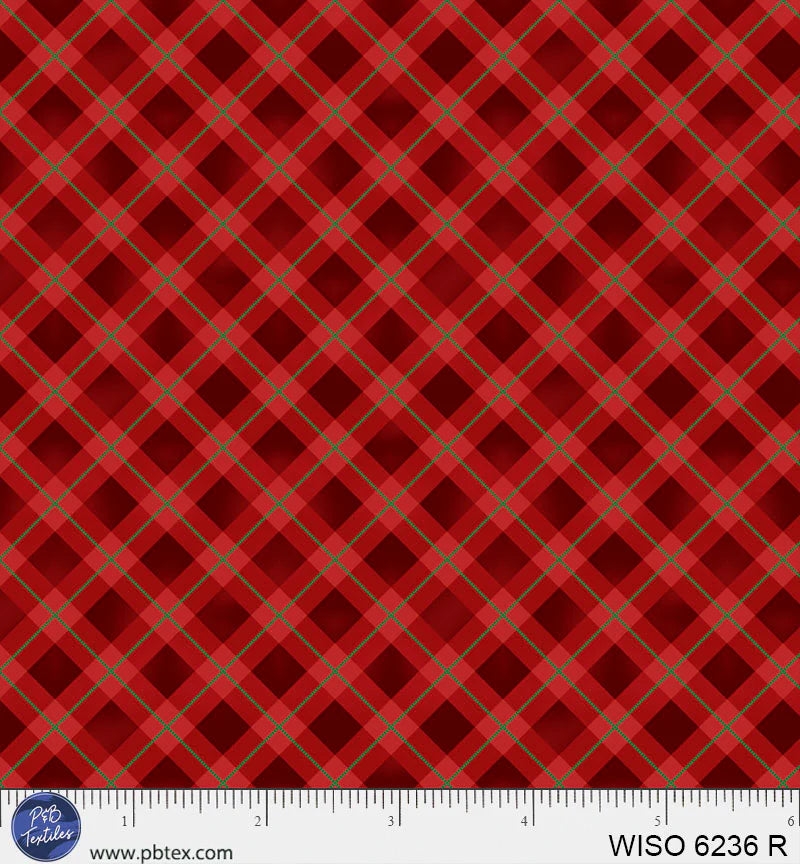 Winter Song - Calm Gingham, Red - PER 1/4 YARD