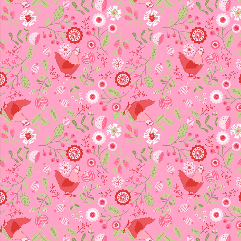 Smitten Chicken - Smitten Chicken, Pink - PER 1/4 YARD