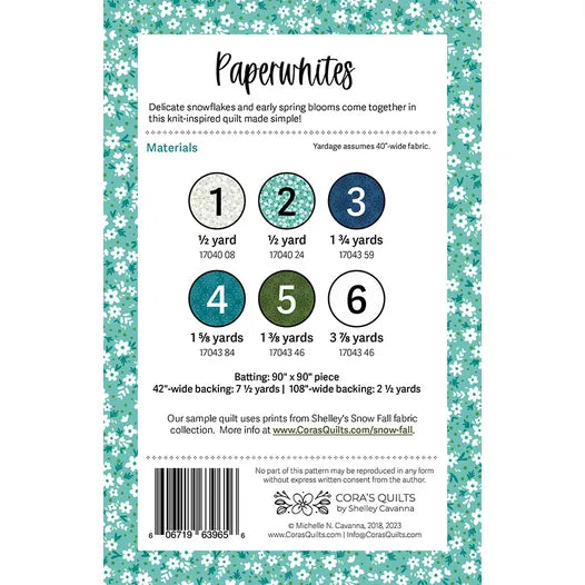 Paperwhites Quilt Pattern