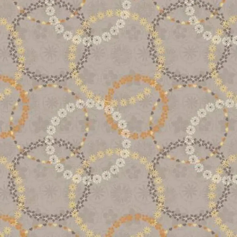 Song Bird - Floral Chains, Taupe - PER 1/4 YARD