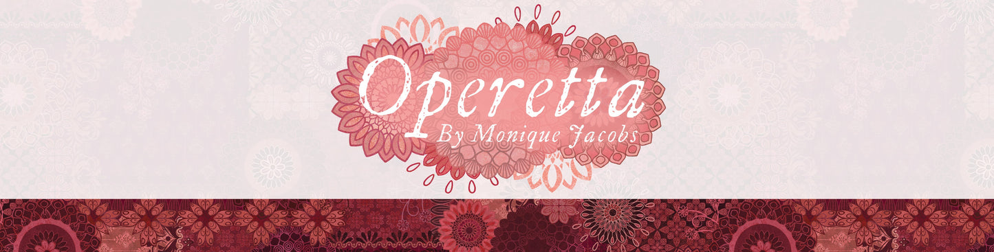 Operetta - Lace Flowers, Maroon/Red - PER 1/4 YARD