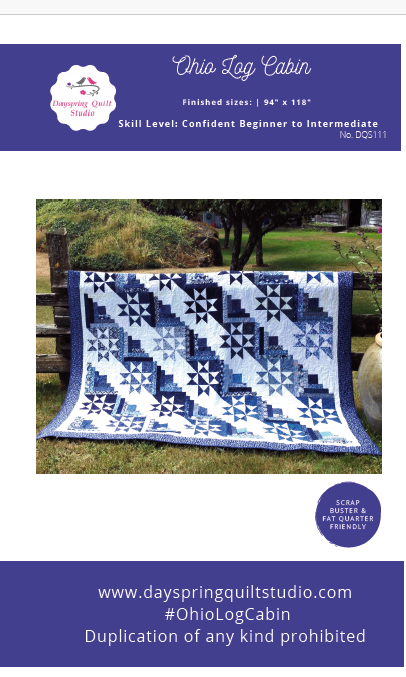 Ohio Log Cabin Quilt Kit - Blue Belle