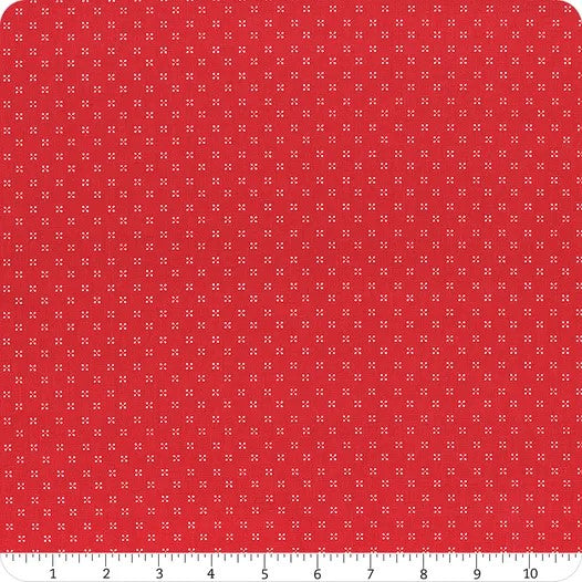 Radiant Ruby - Dots, Schoolhouse - PER 1/4 YARD