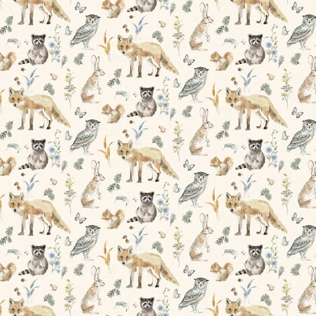 Wildwood - Animals, Cream - PER 1/4 YARD