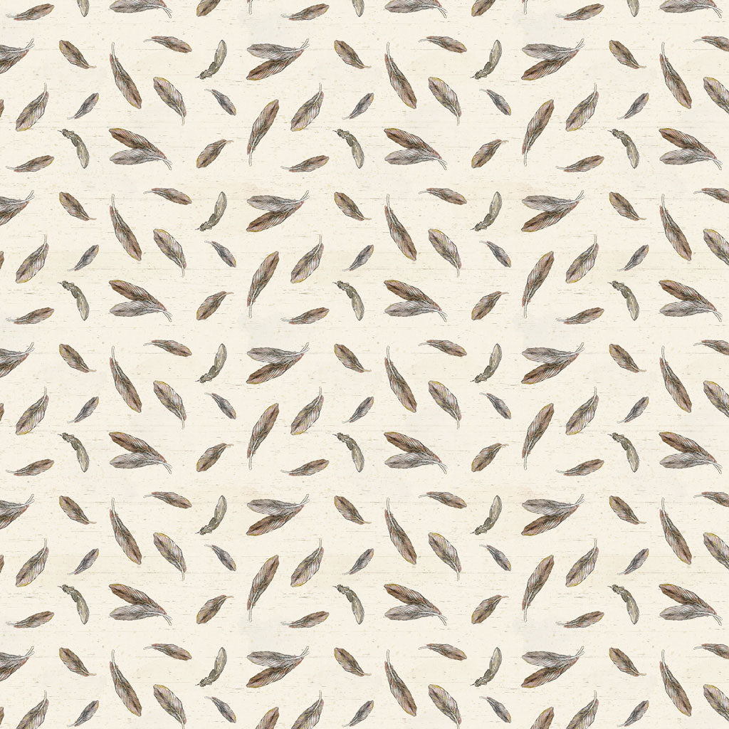 Wildwood - Feathers, Light Brown - PER 1/4 YARD