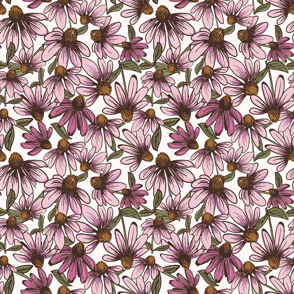 Coneflower Corral - Echinacea, White - PER 1/4 YARD