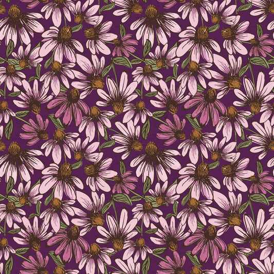 Coneflower Corral - Echinacea, Dark Eggplant - PER 1/4 YARD