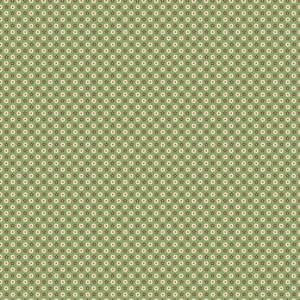 Coneflower Corral - Bandana, Olive - PER 1/4 YARD