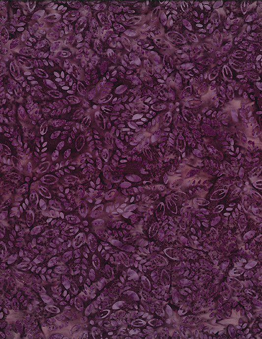 Plum Bouquet - Florals & Leaves, Plum - PER 1/4 YARD
