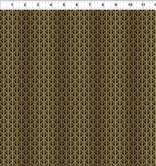 Steampunk Menagerie - Gold Deco - PER 1/4 YARD