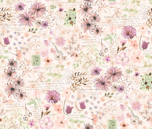 Blooming Lovely - Petal Journal Collage - PER 1/4 YARD
