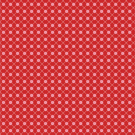 Smitten Chicken - Lazy Daisy, Red - PER 1/4 YARD