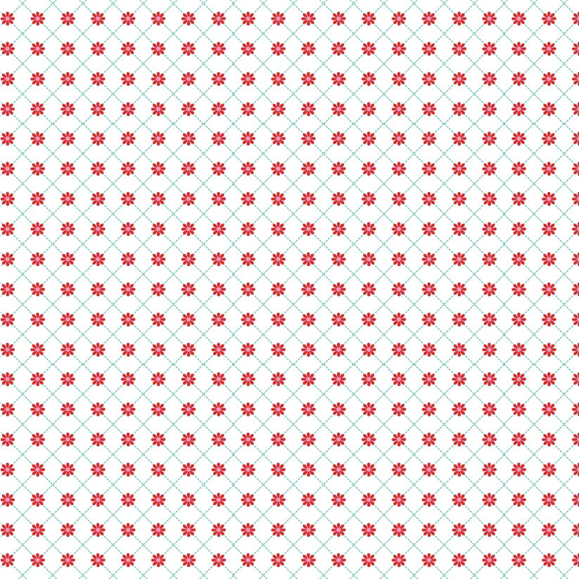 Smitten Chicken - Lazy Daisy, White - PER 1/4 YARD