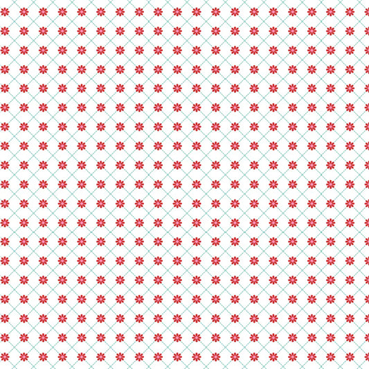 Smitten Chicken - Lazy Daisy, White - PER 1/4 YARD