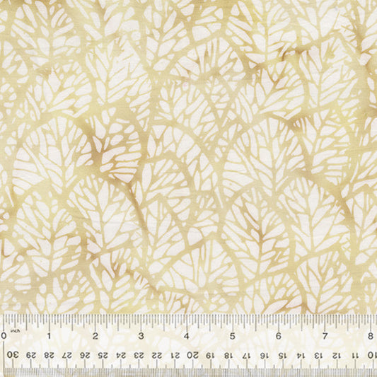 Myrtle Batik - Jungle Leaves, Beige - PER 1/4 YARD