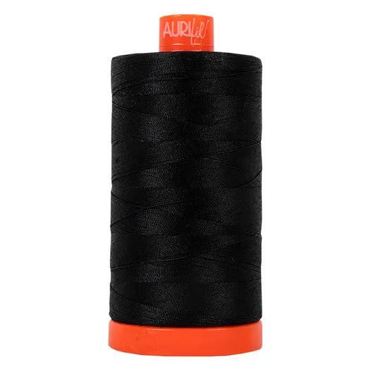 Aurifil Mako Cotton Thread Solid 50wt 1422yds, Black