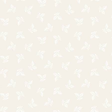 Solitaire - Soft White Little Leaves - PER 1/4 YARD