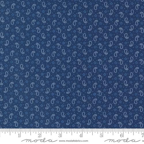 Denim & Daisies - Small Paisley, Midnight Jeans - PER 1/4 YARD