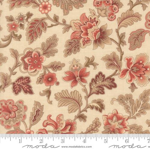 Le Jardin Rouge - Tournesal Florals, Pearl - PER 1/4 YARD