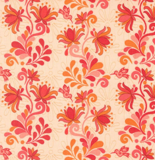 Land of Enchantment - Yucca Florals, Flamingo Feather - PER 1/4 YARD