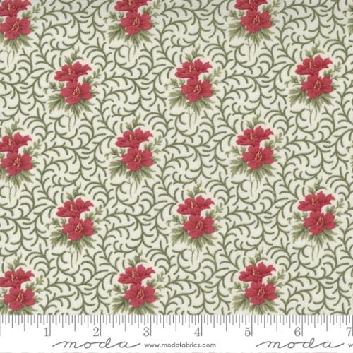 Poinsettia Plaza - Bouquets Small Floral, Cream - PER 1/4 YARD