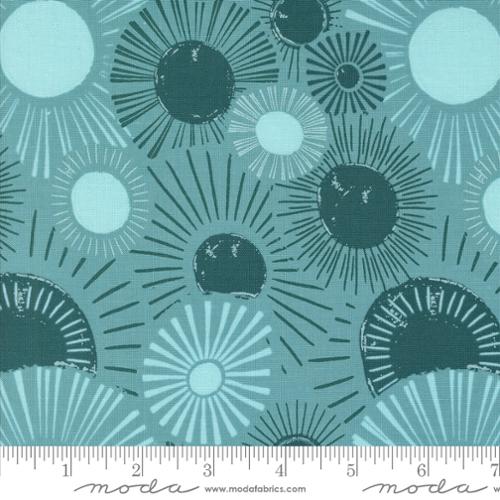 Things Above, Sunrise Sunset, Teal - PER 1/4 YARD