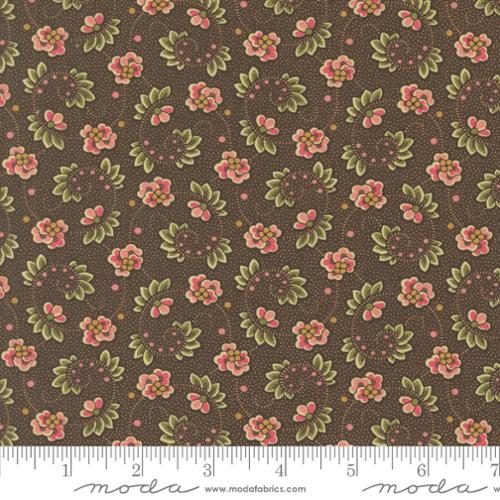 Collections - Unity, Waltz Florals, Chocolate - PER 1/4 YARD