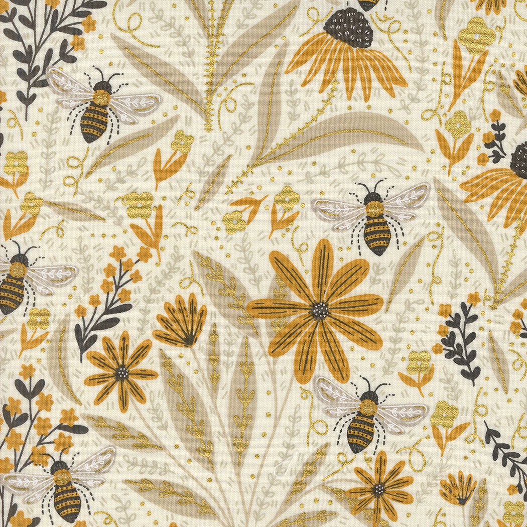 Bee Garden - Bee Garden Metallic, Porcelain - PER 1/4 YARD