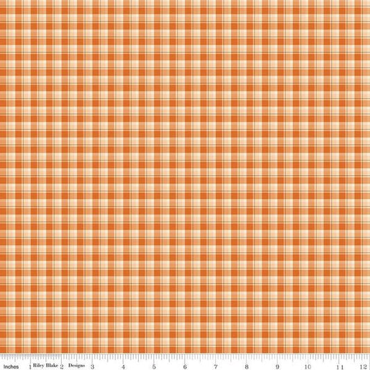 The Awe of Autumn, Plaid Orange - PER 1/4 YARD