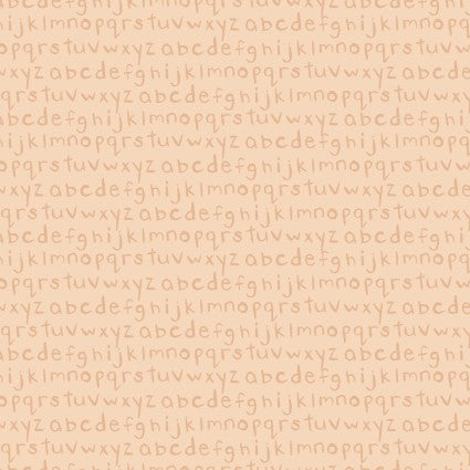 Bunny Love - Alphabet Blender, Peach - PER 1/4 YARD